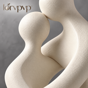 lorvpvp™ Abstract Couple Sculpture, Intertwined Figurine with Matte Ivory Finish for Modern Shelves, Coffee Tables and Romantic Home Decor
