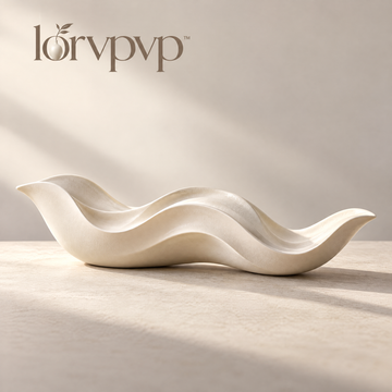 lorvpvp™ Abstract Wave Sculpture with Flowing Curves, Modern Ceramic Tabletop Decor for Coffee Tables, Console Tables and Wide Shelves