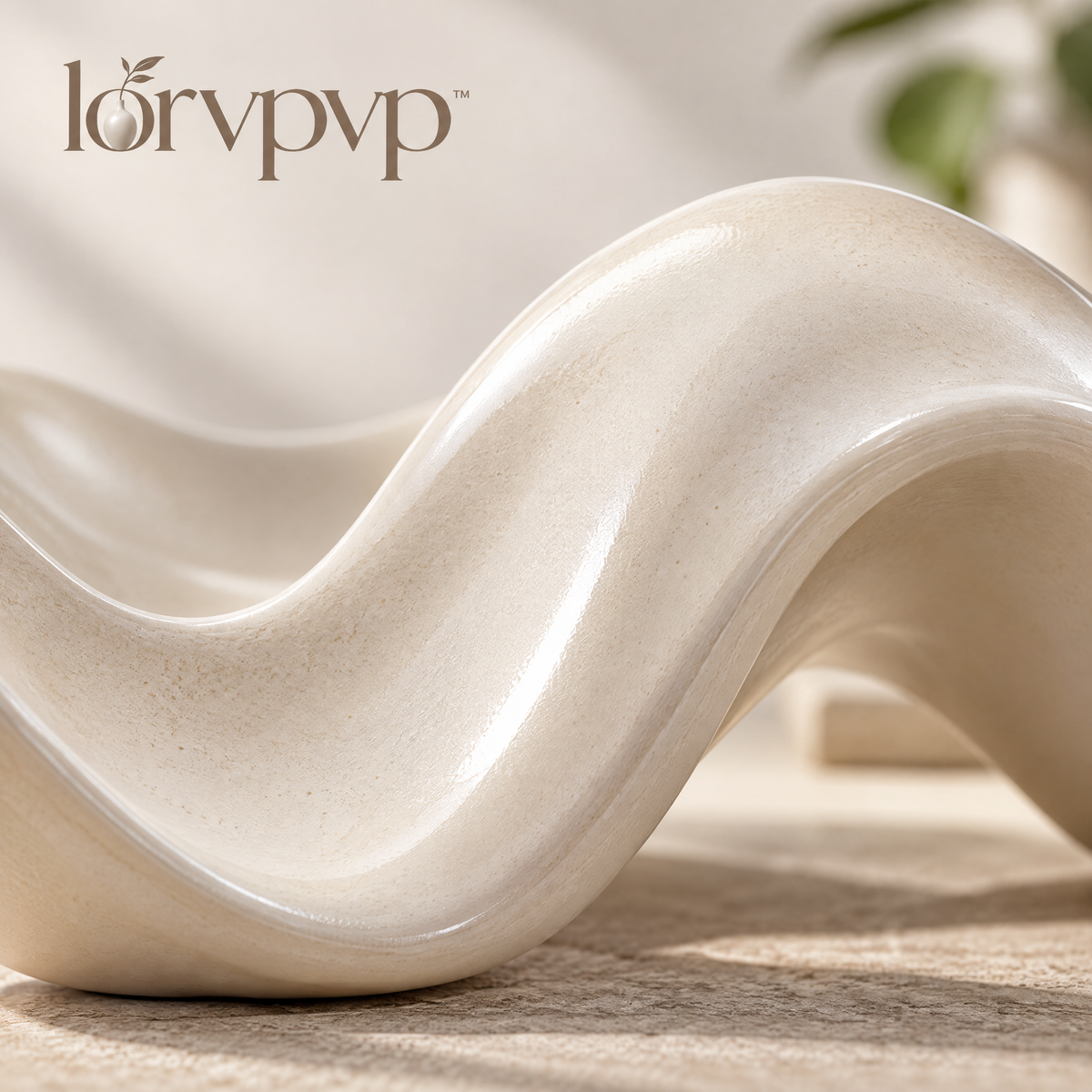 lorvpvp™ Abstract Wave Sculpture with Flowing Curves, Modern Ceramic Tabletop Decor for Coffee Tables, Console Tables and Wide Shelves