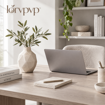lorvpvp™ Faceted Ceramic Flower Vase with Geometric Body and Matte Finish, Modern Neutral Home Decor for Shelves and Tabletop Displays
