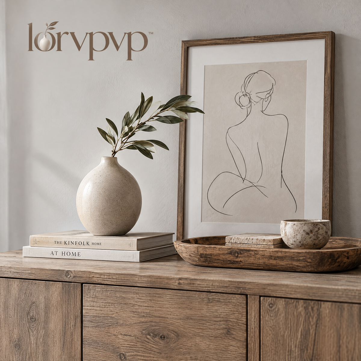 lorvpvp™ Textured Stoneware Ceramic Vase with Rounded Earth-Inspired Shape, Earth-Tone Decorative Vessel for Dried Flowers, Branches and Consoles