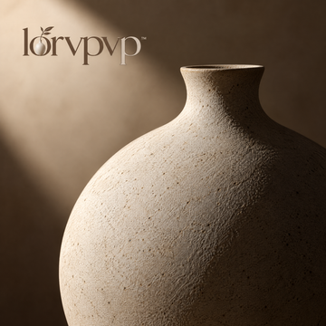lorvpvp™ Textured Stoneware Ceramic Vase with Rounded Earth-Inspired Shape, Earth-Tone Decorative Vessel for Dried Flowers, Branches and Consoles