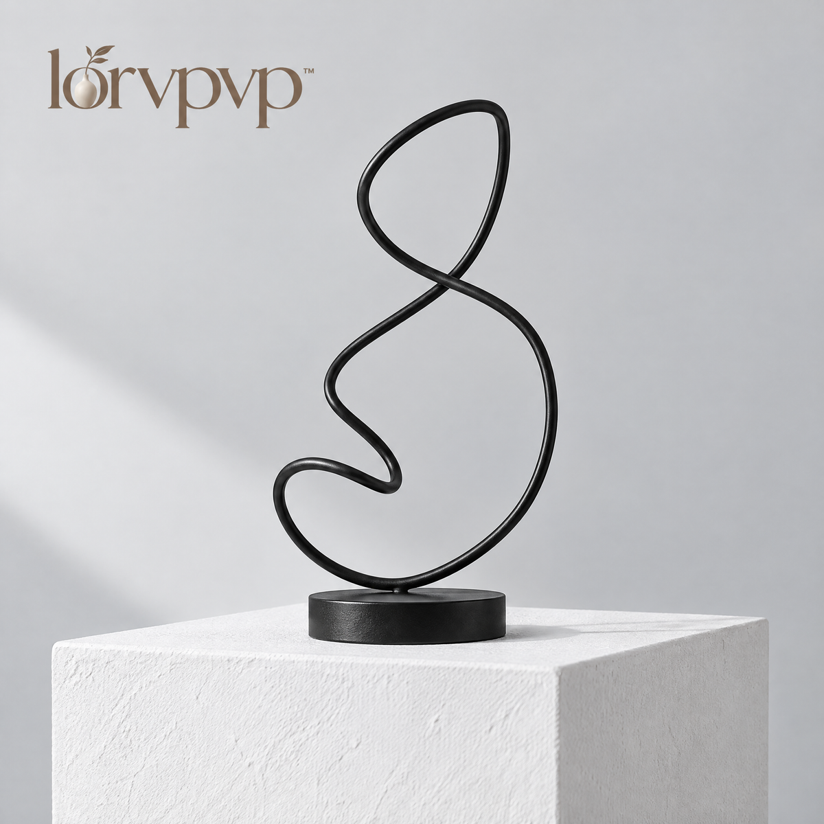 lorvpvp™ Abstract Metal Line Sculpture with Flowing Continuous-Line Design, Minimalist Desk and Shelf Decor for Contemporary Interiors