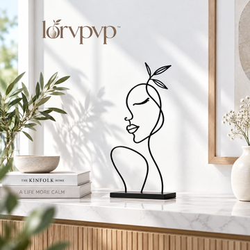 lorvpvp™ Abstract Metal Line Sculpture with Flowing Continuous-Line Design, Minimalist Desk and Shelf Decor for Contemporary Interiors