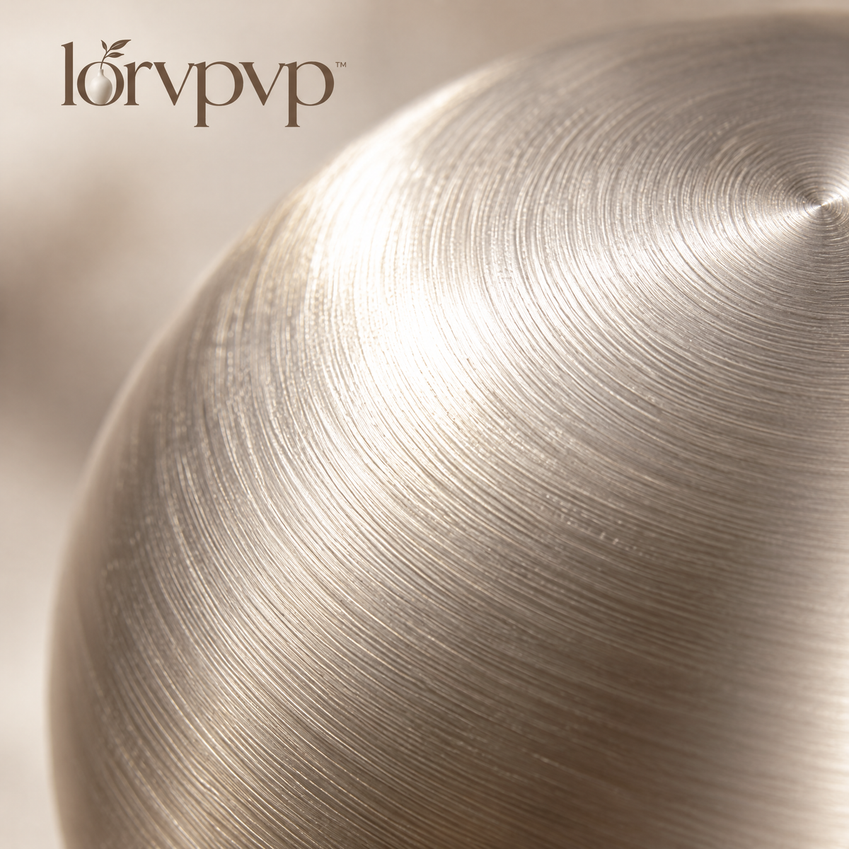 lorvpvp™ Metal Sphere Tabletop Sculpture with Brushed Champagne Finish and Dark Display Base, Modern Accent for Desks, Shelves and Consoles